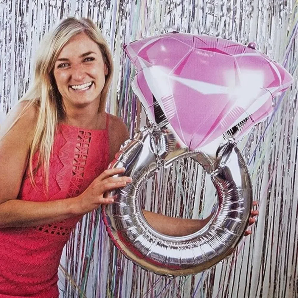 Bride Bachelorette Balloon Bundle with Giant Engagement Ring and MRS Letters NEW